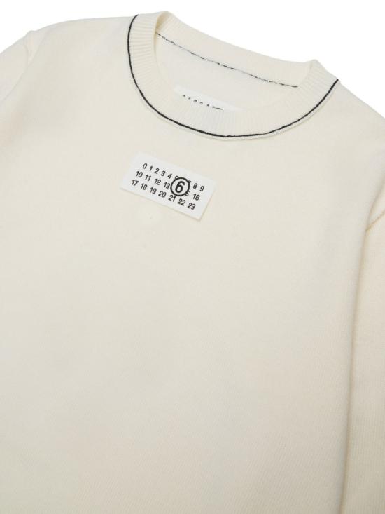 26FW [키즈] MM6 메종마르지엘라 캐시미어 니트 M61025MM06Q M6101 Bianco - MM6 MAISON MARGIELA