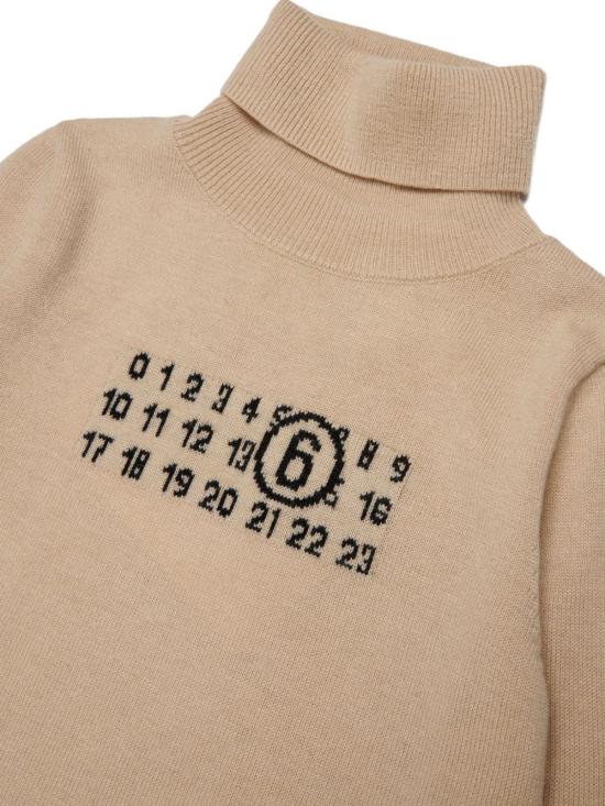 26FW [키즈] MM6 메종마르지엘라 터틀넥 니트 M61064MM06Q M6712 Beige - MM6 MAISON MARGIELA