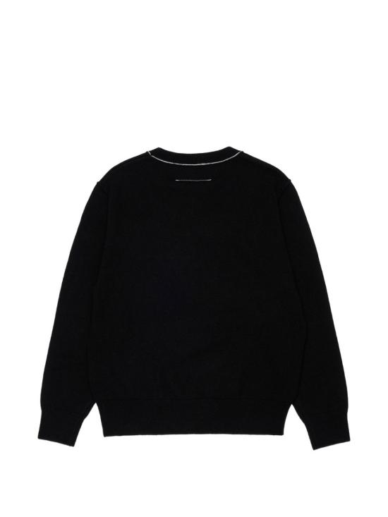 26FW [키즈] MM6 메종마르지엘라 캐시미어 니트 M61025MM06Q M6900 Nero - MM6 MAISON MARGIELA
