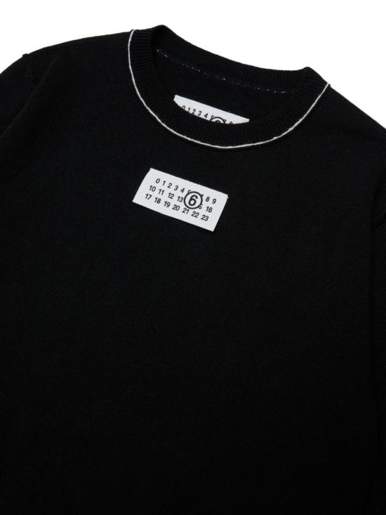 26FW [키즈] MM6 메종마르지엘라 캐시미어 니트 M61025MM06Q M6900 Nero - MM6 MAISON MARGIELA
