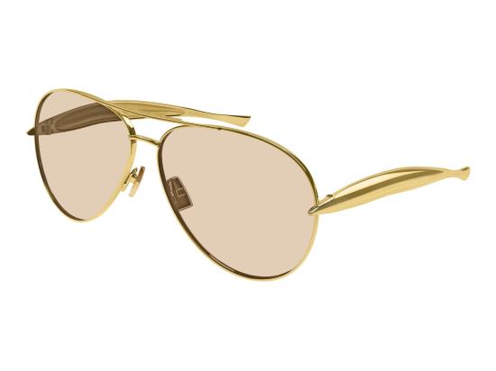 25FW 보테가베네타 선글라스 BV1305S 002 GOLD GOLD BROWN - BOTTEGA VENETA
