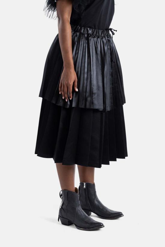  꼼데가르송 롱 스커트 Comme Des Garçons 티어드 플리츠 - COMME DES GARCONS
