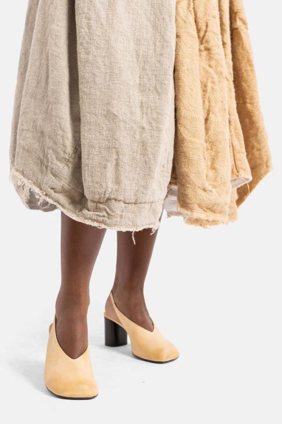  꼼데가르송 롱 스커트 Comme Des Garçons 볼륨감 있고 질감이 있는 베이지색 - COMME DES GARCONS
