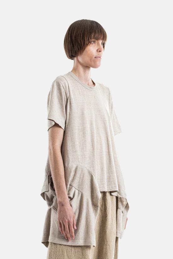  꼼데가르송 반팔 티셔츠 Comme Des Garçons 에크루 오버사이즈 티셔츠 - COMME DES GARCONS
