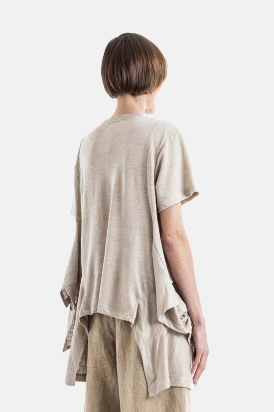  꼼데가르송 반팔 티셔츠 Comme Des Garçons 에크루 오버사이즈 티셔츠 - COMME DES GARCONS