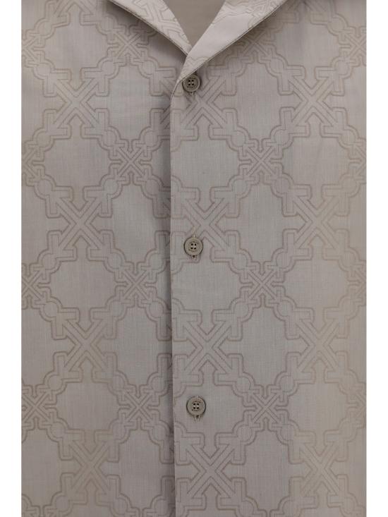 26FW 오프화이트 반팔 셔츠 OMGG01QF26FAB00400 031 BEIGE - OFF WHITE