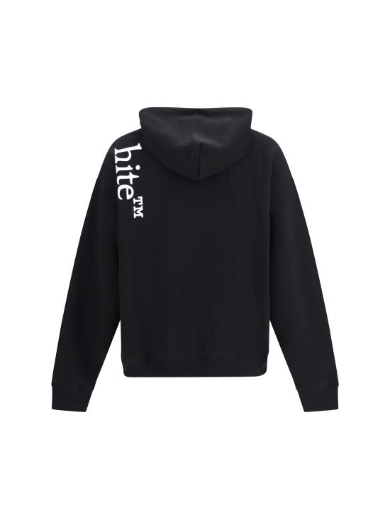 26FW 오프화이트 후드 티셔츠 OMBB085F26FLE00O00 001 BLACK - OFF WHITE