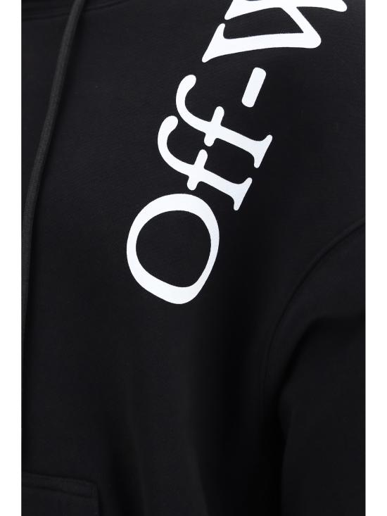 26FW 오프화이트 후드 티셔츠 OMBB085F26FLE00O00 001 BLACK - OFF WHITE