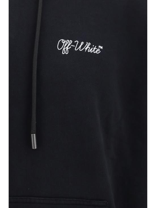 26FW 오프화이트 후드 티셔츠 OMBB085F26FLE00U00 001 BLACK - OFF WHITE