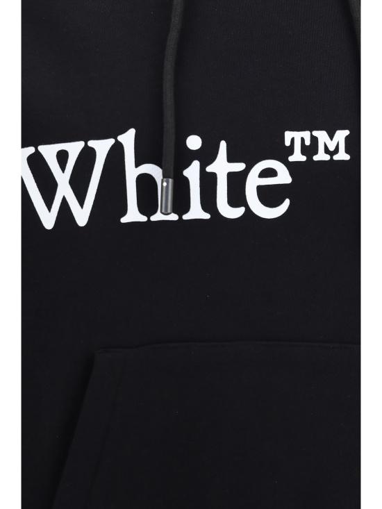26FW 오프화이트 후드 티셔츠 OMBB12NF26FLE00900 001 BLACK - OFF WHITE
