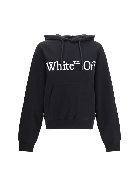 26FW 오프화이트 후드 티셔츠 OMBB12NF26FLE00900 001 BLACK