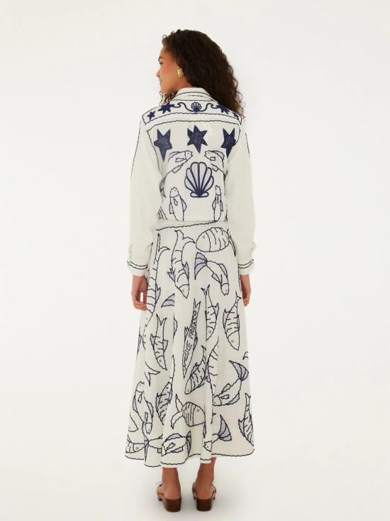 26FW 팜 리오 롱 스커트 356450 L0025 Bianco - FARM RIO