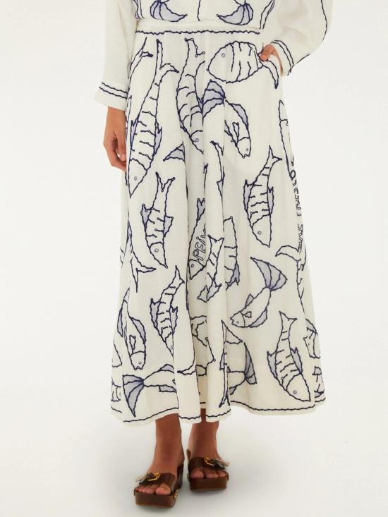 26FW 팜 리오 롱 스커트 356450 L0025 Bianco - FARM RIO
