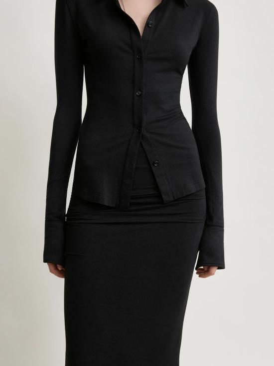 26FW 토템 미디 스커트 263WRB0416FB0676 001 BLACK - TOTEME