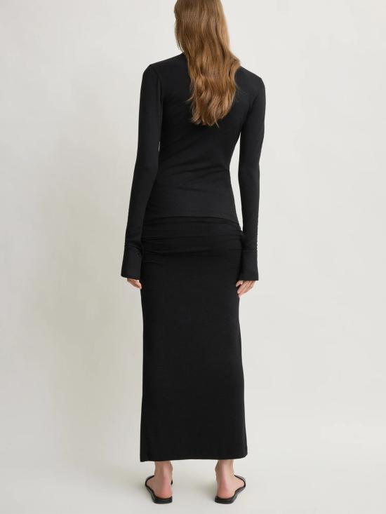 26FW 토템 미디 스커트 263WRB0416FB0676 001 BLACK - TOTEME