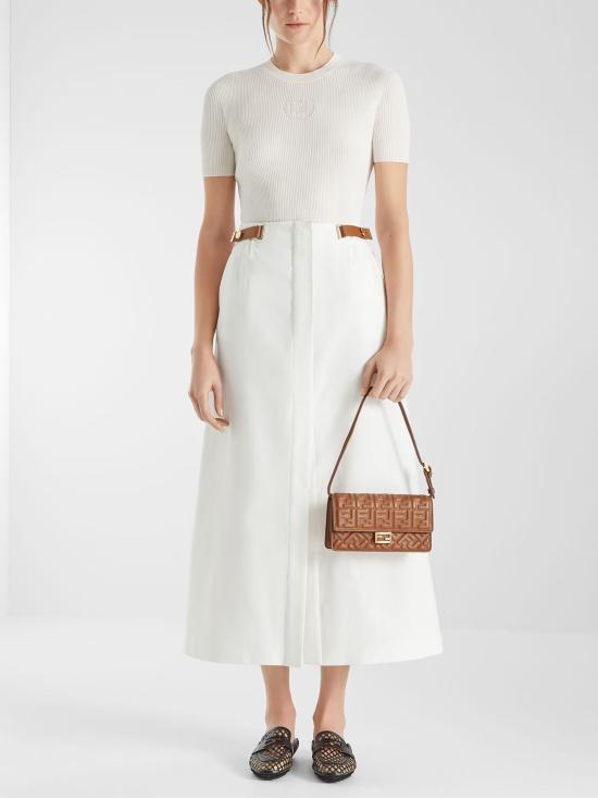 26FW 펜디 미디 스커트 FQ7740 AWAIF0ZNM WHITE - FENDI