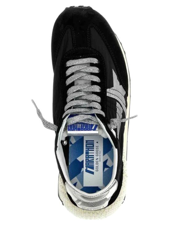 26FW 골든구스 립스탑 나일론 어퍼 & 실버 스타 마라톤 스니커즈 GMF00684 F00567590179 BLACK - GOLDEN GOOSE