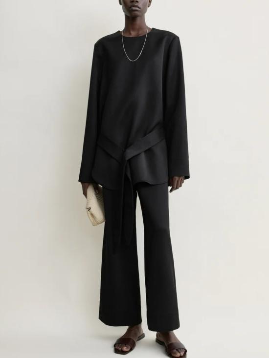 26FW 토템 긴팔 티셔츠 263WRT0763FB0671 001 BLACK - TOTEME