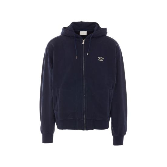 26FW 드롤드무슈 후드 티셔츠 PERM HO207 CO312 NAVY BLUE