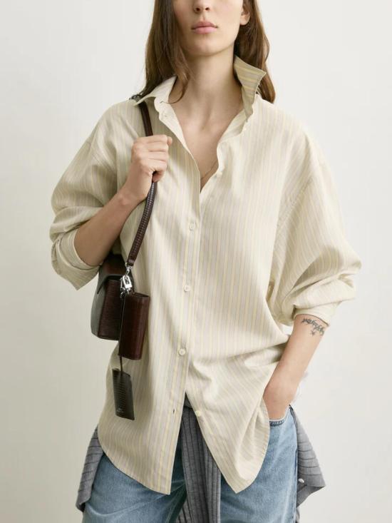 26FW 토템 셔츠 263WRT0621FB0689 394 YELLOW - TOTEME