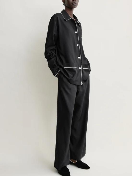 26FW 토템 싱글 브레스트 파자마 셔츠 263WRT0793FB0693 001 BLACK - TOTEME