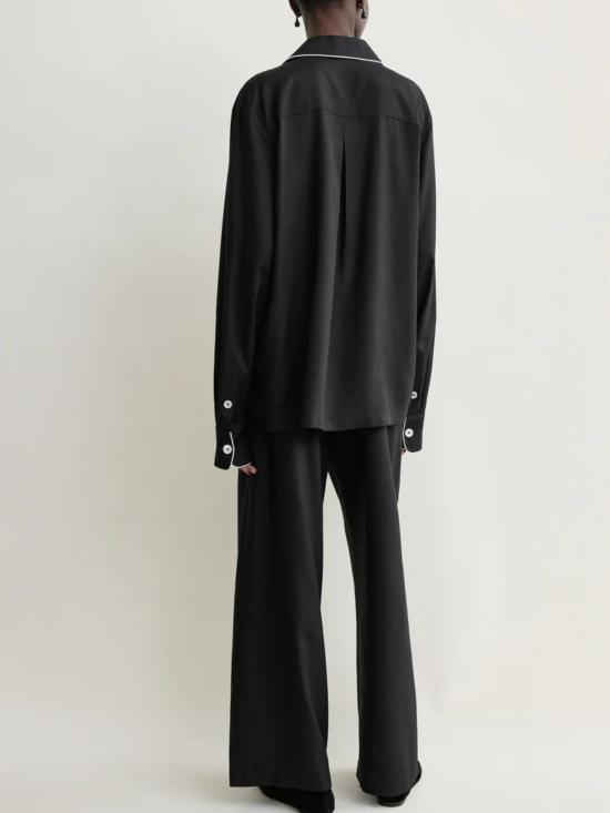 26FW 토템 싱글 브레스트 파자마 셔츠 263WRT0793FB0693 001 BLACK - TOTEME