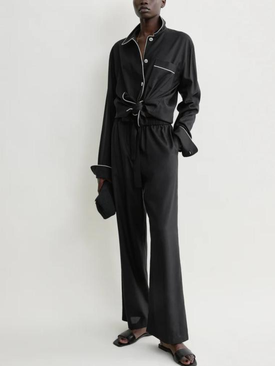26FW 토템 스트레이트 팬츠 263WRB0450FB0693 001 BLACK - TOTEME