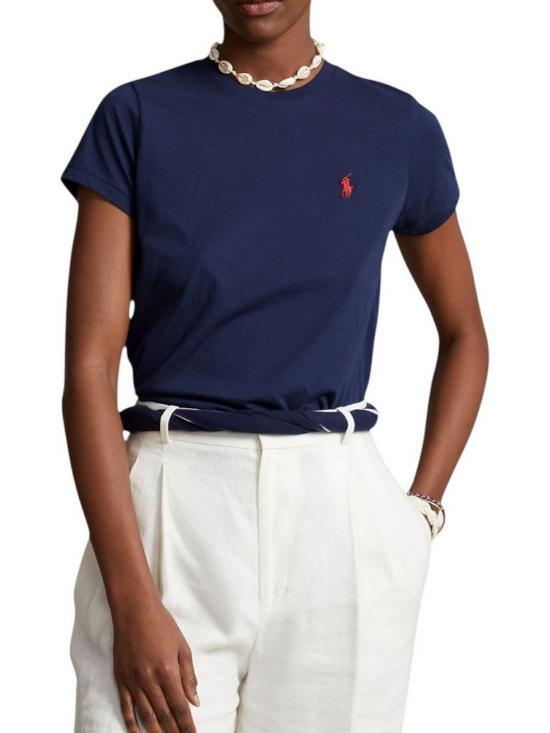 26FW 랄프 로렌 코튼 저지 크루넥 숏 슬리브 티셔츠 211B14605 031 NAVY - RALPH LAUREN