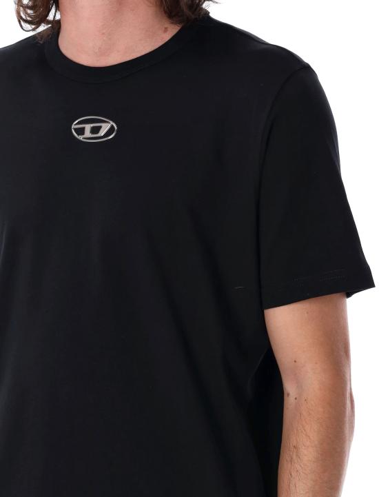 26SS 디젤 T-어드저스트-Od 메탈릭 오발 D 티셔츠 A17880 0CLBR 9XX Black - DIESEL