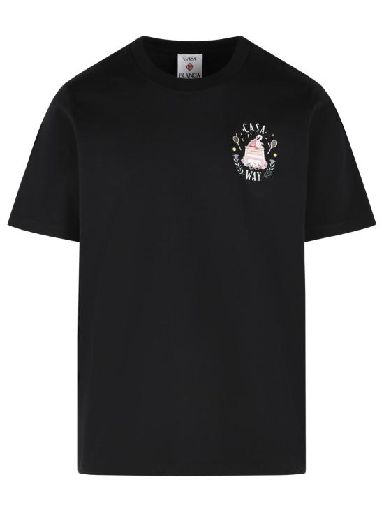 26FW 카사블랑카 폴로 티셔츠 M PF26 JTS 001 17BLACK JERSEY CASAWAY