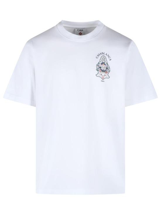 26FW 카사블랑카 폴로 티셔츠 M PF26 JTS 001 01WHITE JERSEY HOTEL EMBLEM