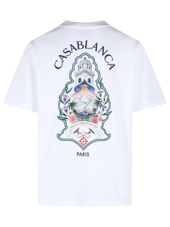 26FW 카사블랑카 폴로 티셔츠 M PF26 JTS 001 01WHITE JERSEY HOTEL EMBLEM - CASABLANCA