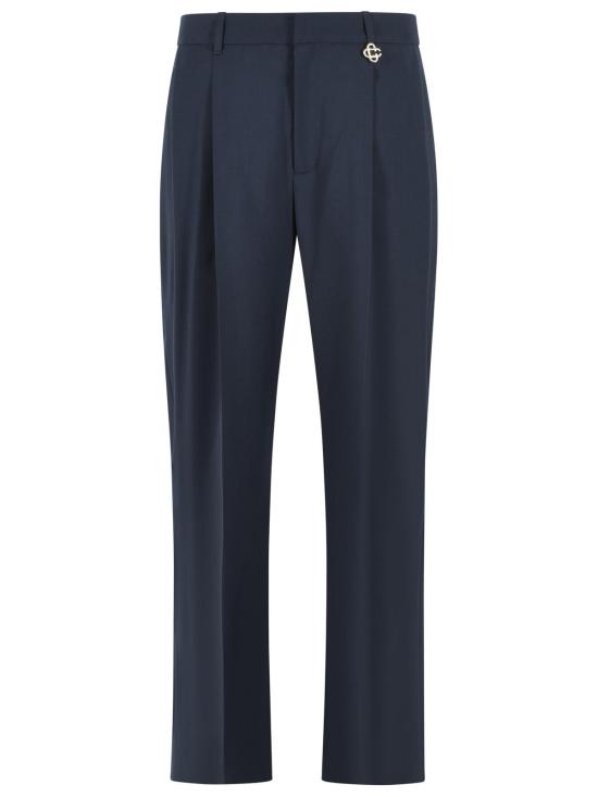 26FW 카사블랑카 스트레이트 팬츠 M PF26 TR 459 01WOOL TWILL CARBON Blue