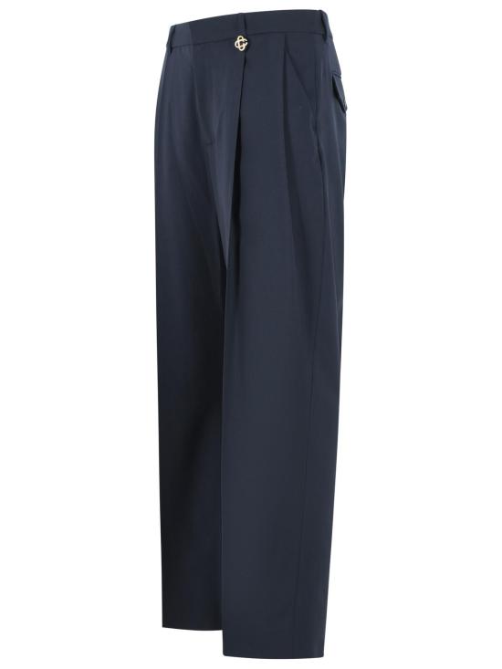 26FW 카사블랑카 스트레이트 팬츠 M PF26 TR 459 01WOOL TWILL CARBON Blue - CASABLANCA