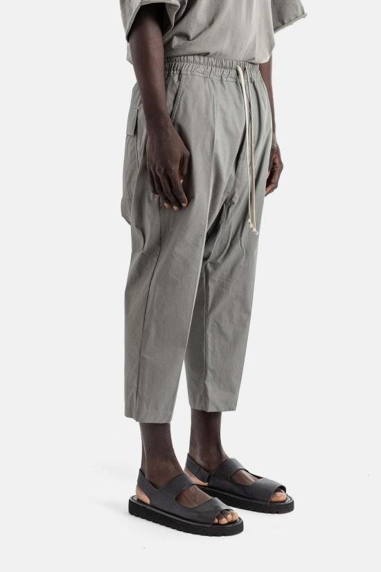  릭 오웬스 스트레이트 팬츠 드로스트링 크롭 팬츠 카키 - RICK OWENS