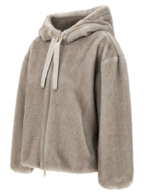 26FW 에르노 멜란지 얼터너티브 밍크 퍼 보머 자켓 GI000318D 127399410 Light gray - HERNO