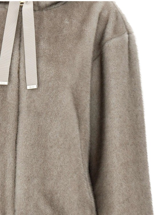 26FW 에르노 멜란지 얼터너티브 밍크 퍼 보머 자켓 GI000318D 127399410 Light gray - HERNO