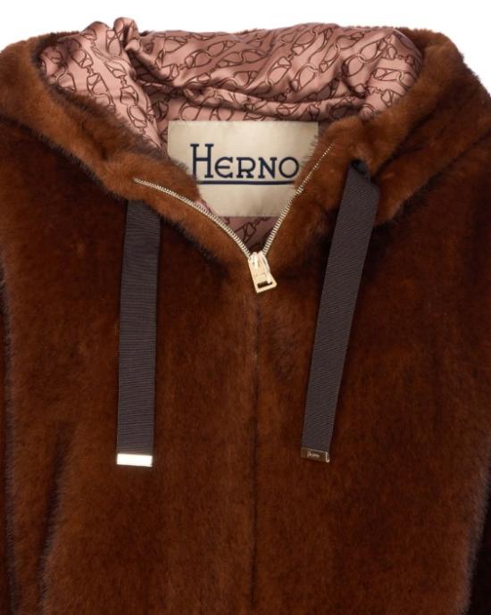 26FW 에르노 멜란지 얼터너티브 밍크 퍼 보머 자켓 GI000318D 127398800 Moro - HERNO