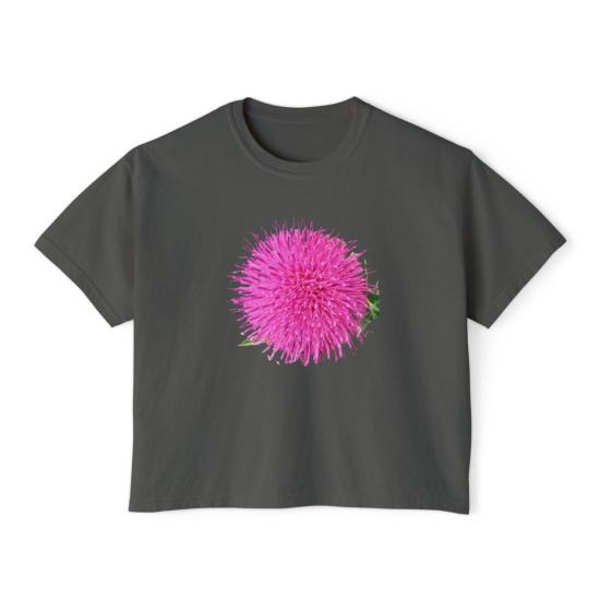  Chasing Matias 반팔 티셔츠 Not In Bouquets Thistle 크롭 티셔츠 차콜 그레이 - OTHER BRANDS