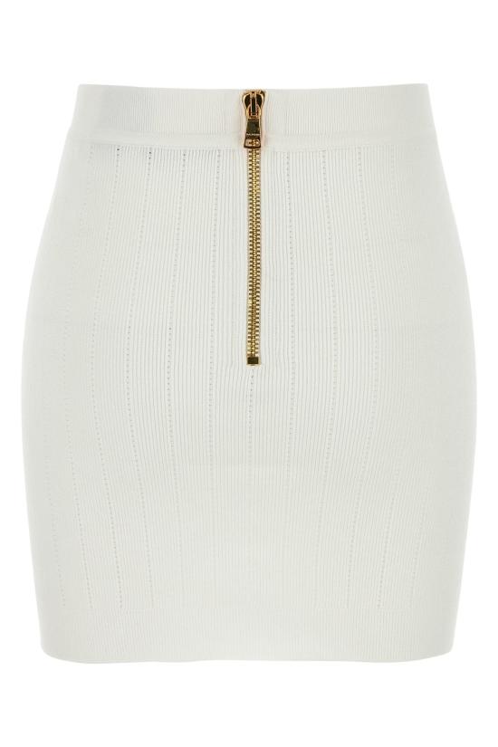  발망 숏 스커트 Vi Pl  블랑 - BALMAIN