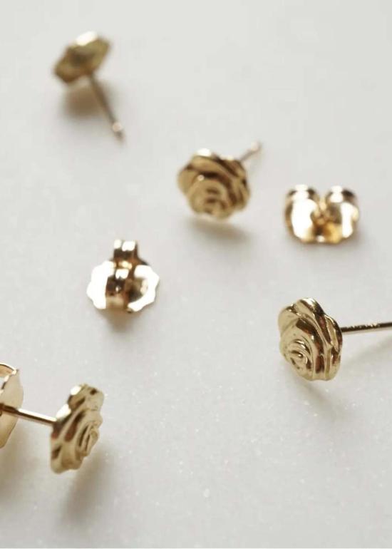  JoeLuc 이어링 조 루크 로즈 솔리드 골드 스터드 귀걸이 (14K 골드) - OTHER BRANDS