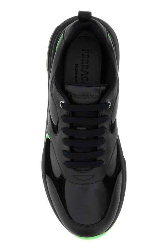  살바토레 페라가모 스니커즈 페라가모 블랙 가죽 코시미나 - SALVATORE FERRAGAMO
