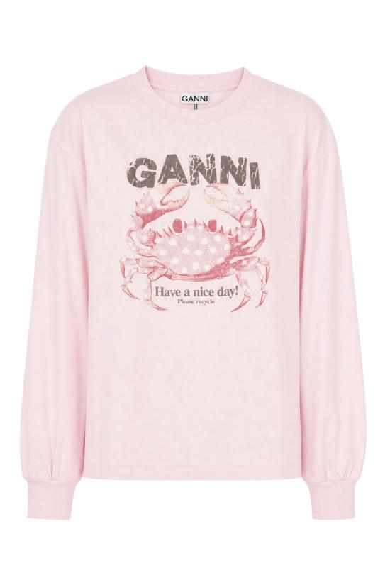 26FW 가니 긴팔 티셔츠 A105024211026 868 CHALK PINK