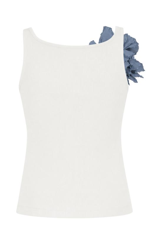 26FW 토리버치 민소매 티셔츠 170089 101 WHITE MISTY BLUE - TORY BURCH