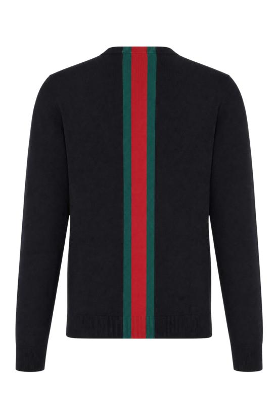 26FW 구찌 웹 인타르시아 니트 코튼 스웨터 875177XKFPC 4152 Blu - GUCCI