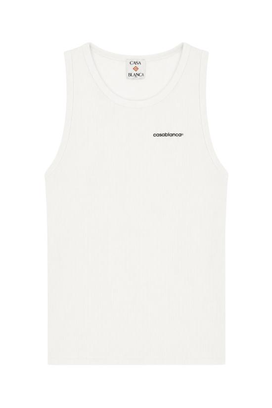 26FW 카사블랑카 민소매 티셔츠 MPF26JTS057 01 WHITE JERSEY