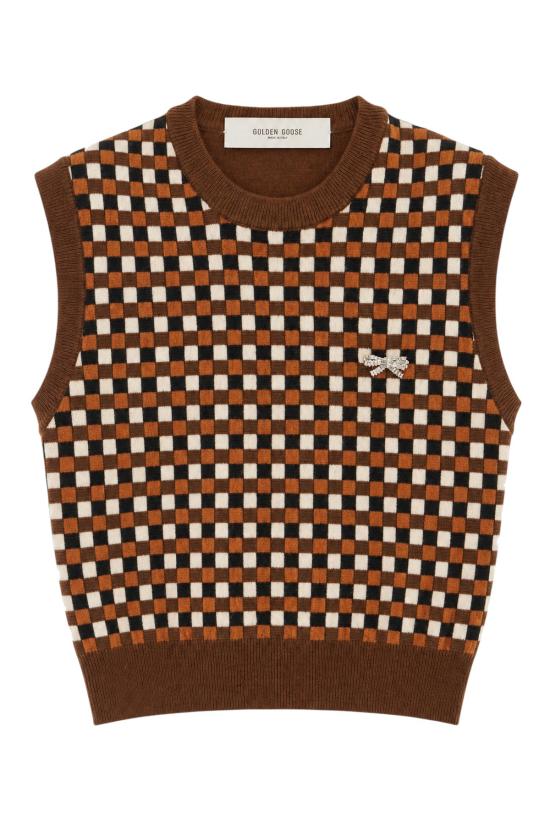 26FW 골든구스 스웨터 GWP02824P002676 83442 BROWN BLACK ORANGE WHITE