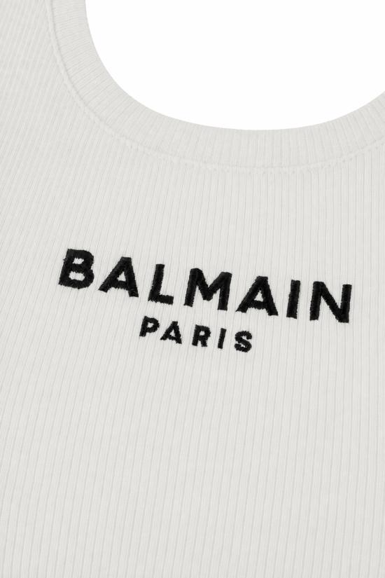 26FW 발망 민소매 티셔츠 HF1EB075BD10 GAB BLANC NOIR - BALMAIN