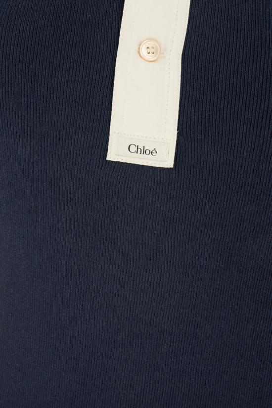 26FW 끌로에 긴팔 티셔츠 CH26AJH38089 4D6 HEAVY BLUE - CHLOE