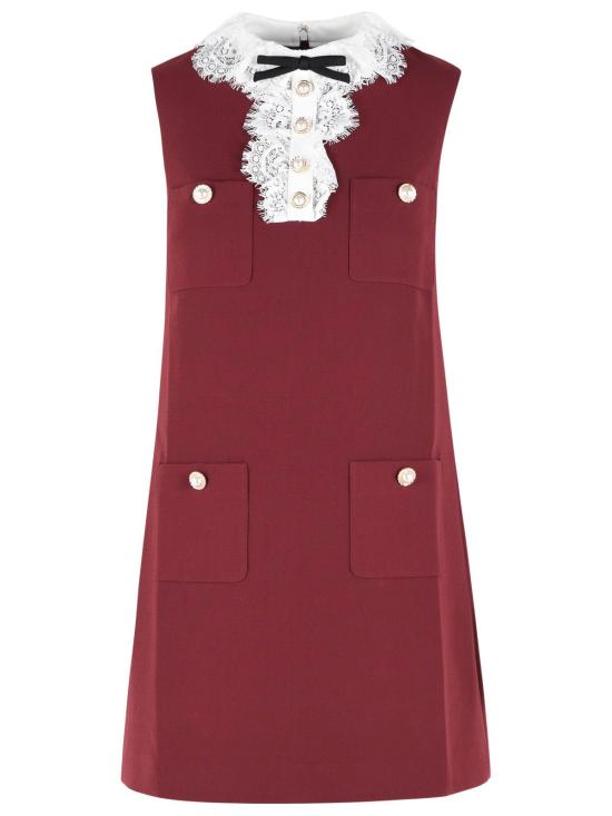 26FW 셀프 포트레이트 숏 원피스 PF26 001SB BUBURGUNDY Bordeaux
